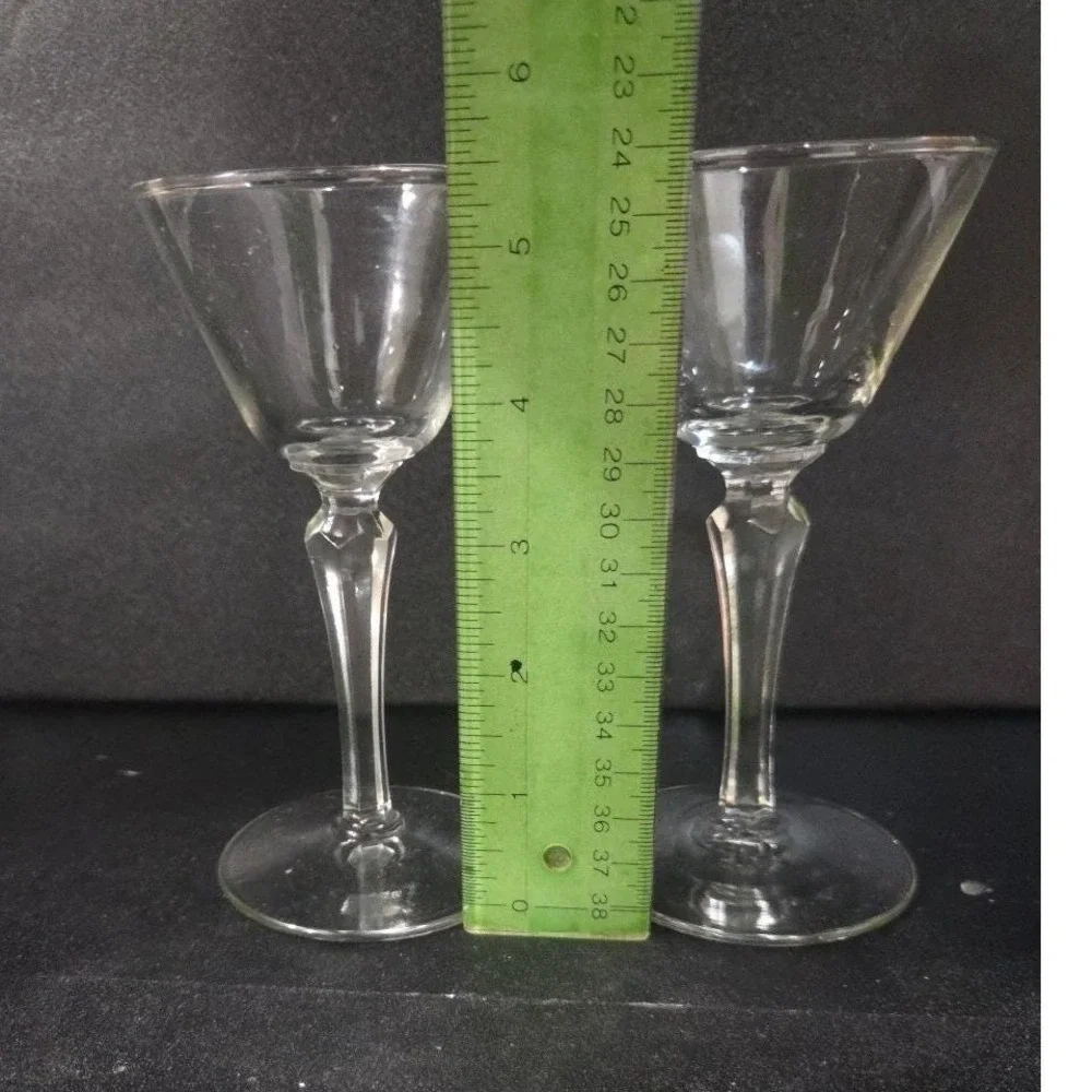 Libbey Faceted Stem Cocktail Glasses,‎ Set of 2, Vintage Replacement Stemware